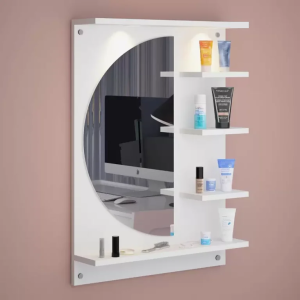 Soami Crafts LED Light Dressing Mirror Engineered Wood Dressing Table  (Finish Color – , White, DIY(Do-It-Yourself))