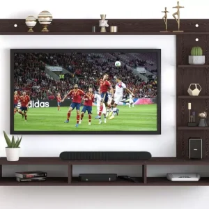 SOAMI; CARVING THE FUTURE OF WOODS Engineered Wood TV Entertainment Unit  (Finish Color – Teak Natural, DIY(Do-It-Yourself))