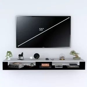 SOAMI CRAFT Engineered Wood TV Entertainment Unit  (Finish Color – BLACK / WHITE, DIY(Do-It-Yourself))