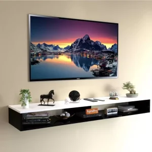 SOAMI CRAFT Engineered Wood TV Entertainment Unit  (Finish Color – BLACK / WHITE, DIY(Do-It-Yourself))