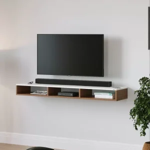 SOAMI CRAFT Engineered Wood TV Entertainment Unit  (Finish Color – TEAK NATURAL /WHITE, DIY(Do-It-Yourself))