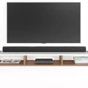 SOAMI CRAFT Engineered Wood TV Entertainment Unit  (Finish Color – TEAK NATURAL /WHITE, DIY(Do-It-Yourself))