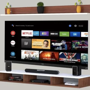 Soami Crafts Engineered Wood TV Entertainment Unit  (Finish Color – Teak Natural / WHITE, DIY(Do-It-Yourself))