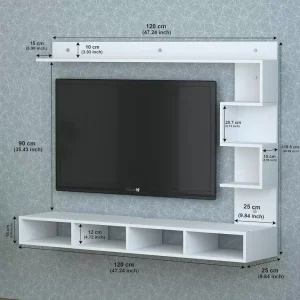 Soami Crafts LED Light TV Unit Engineered Wood TV Entertainment Unit  (Finish Color – White, DIY(Do-It-Yourself))