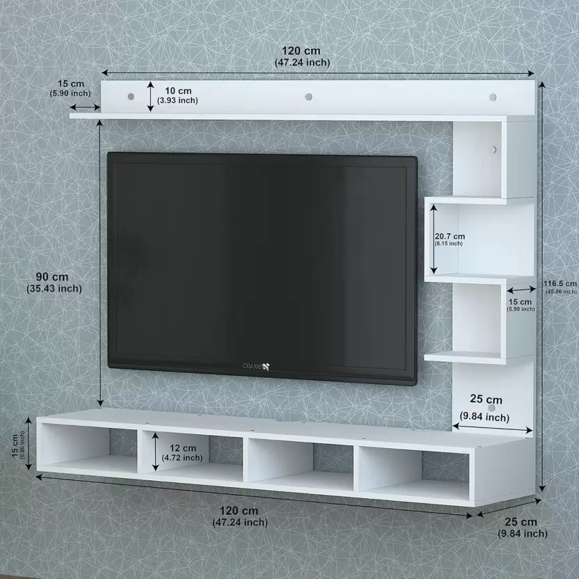 Soami Crafts LED Light TV Unit Engineered Wood TV Entertainment Unit (Finish Color - White, DIY(Do-It-Yourself)) - Image 2