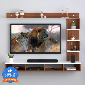 Soami Crafts Engineered Wood TV Entertainment Unit  (Finish Color – Walnut White, DIY(Do-It-Yourself))