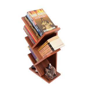 Soami Crafts Engineering Wood Studio Shelf Bookcase Space Saving Holder Books Office Desk Organizer (Matte, Classic Walnut)