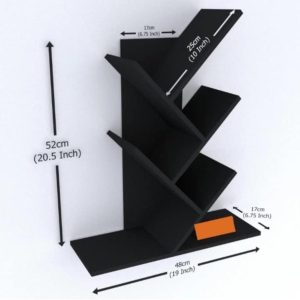 SOAMI CARVING THE FUTURE OF WOOD Engineered Wood Open Book Shelf  (Finish Color – black, DIY(Do-It-Yourself))