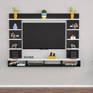 Soami Crafts Engineered Wood TV Entertainment Unit  (Finish Color – BROWN /WHITE, DIY(Do-It-Yourself))