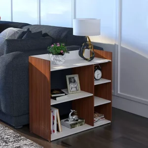 Soami Crafts Stereo End Table Engineered Wood Bedside Table  (Finish Color – Walnut White, DIY(Do-It-Yourself))