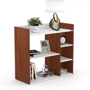 Soami Crafts Stereo End Table Engineered Wood Bedside Table  (Finish Color – Walnut White, DIY(Do-It-Yourself))